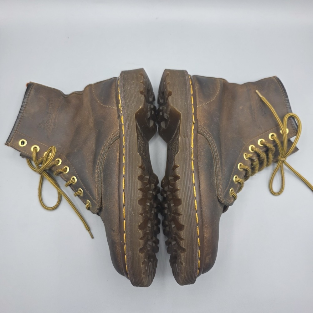Vtg Dr Martens Boots UK 4 Womens 6 US Brown Leather 8 Eye Combat‎ England Mens 5 - Picture 10 of 16